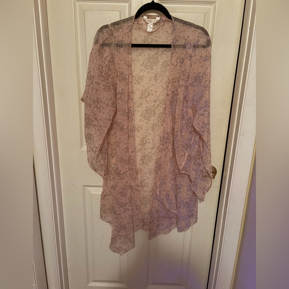 LC Lauren Conrad Pink Floral Kimono